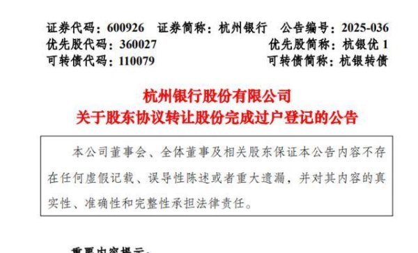 股指配资网 外资清仓，险资43亿接手，杭州银行怎么了？